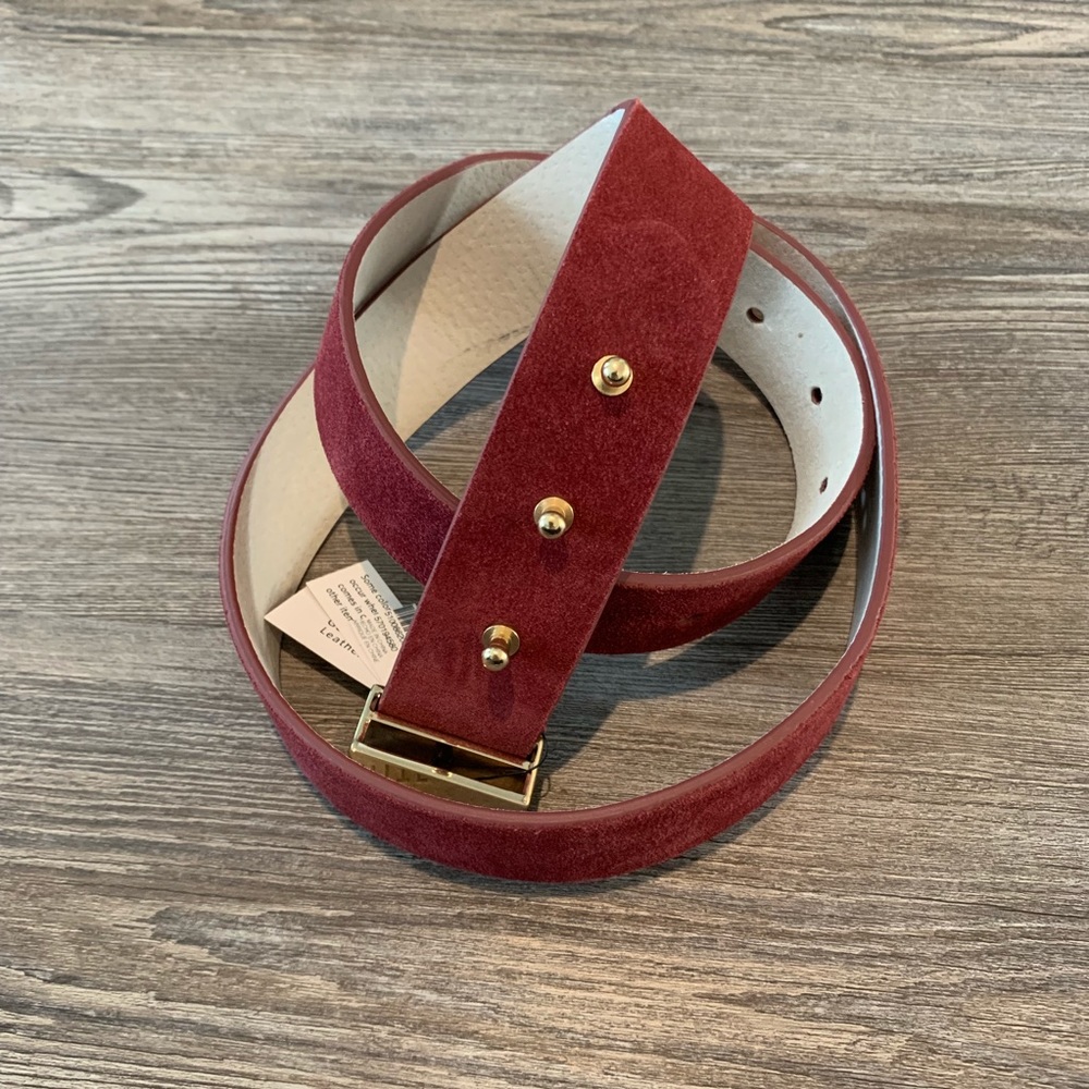 White House Black Market Maroon Leather Belt